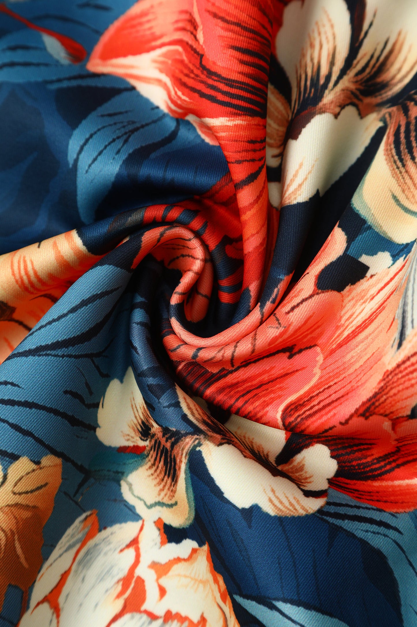 Amanda Dark Blue Flower Garden Swing Dress