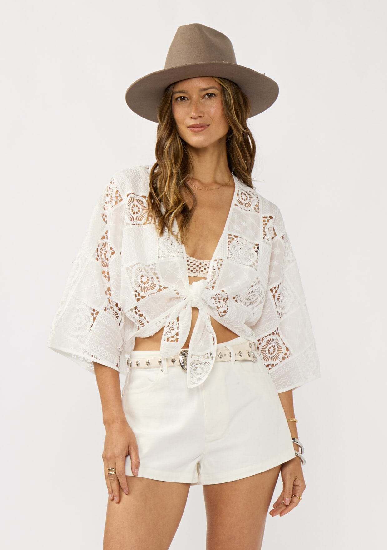 Lacey Tie Front Top