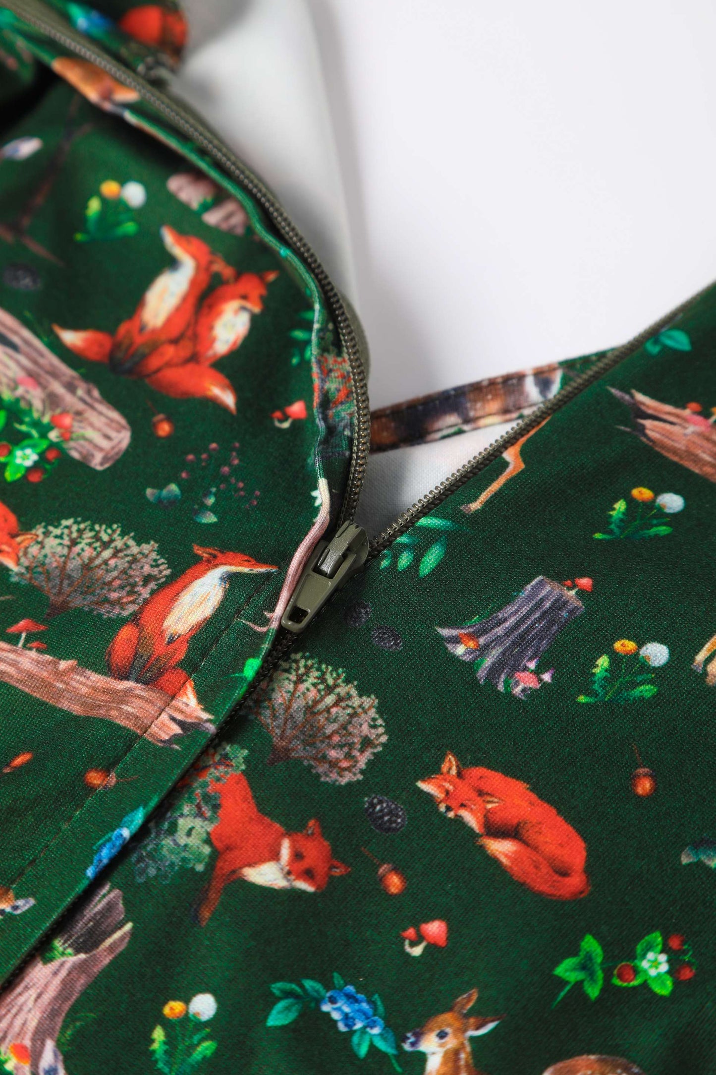 Julia Dark Green Woodland Sleeved Dress