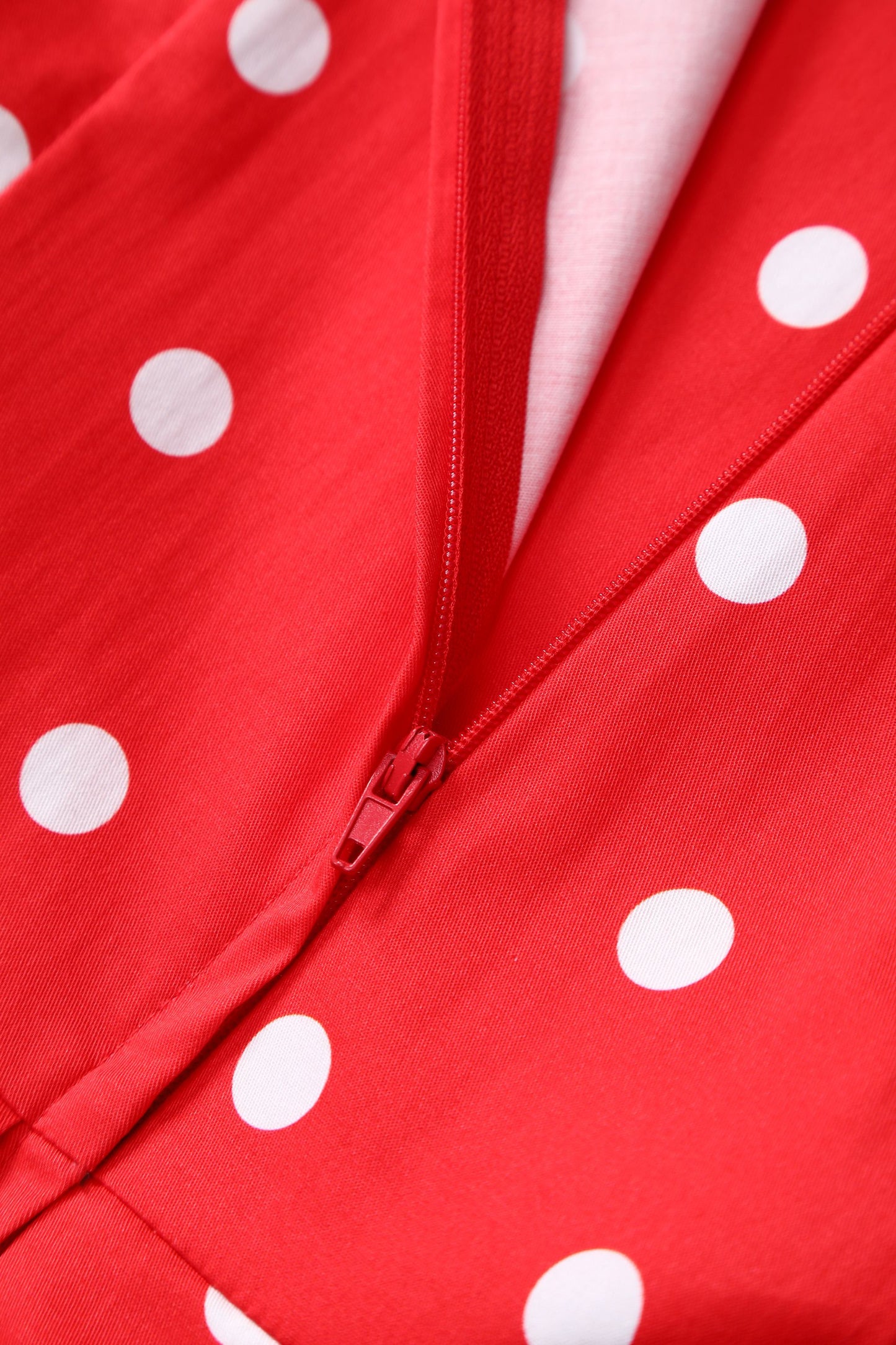 Amanda Polka Dot Swing Dress In Red & White