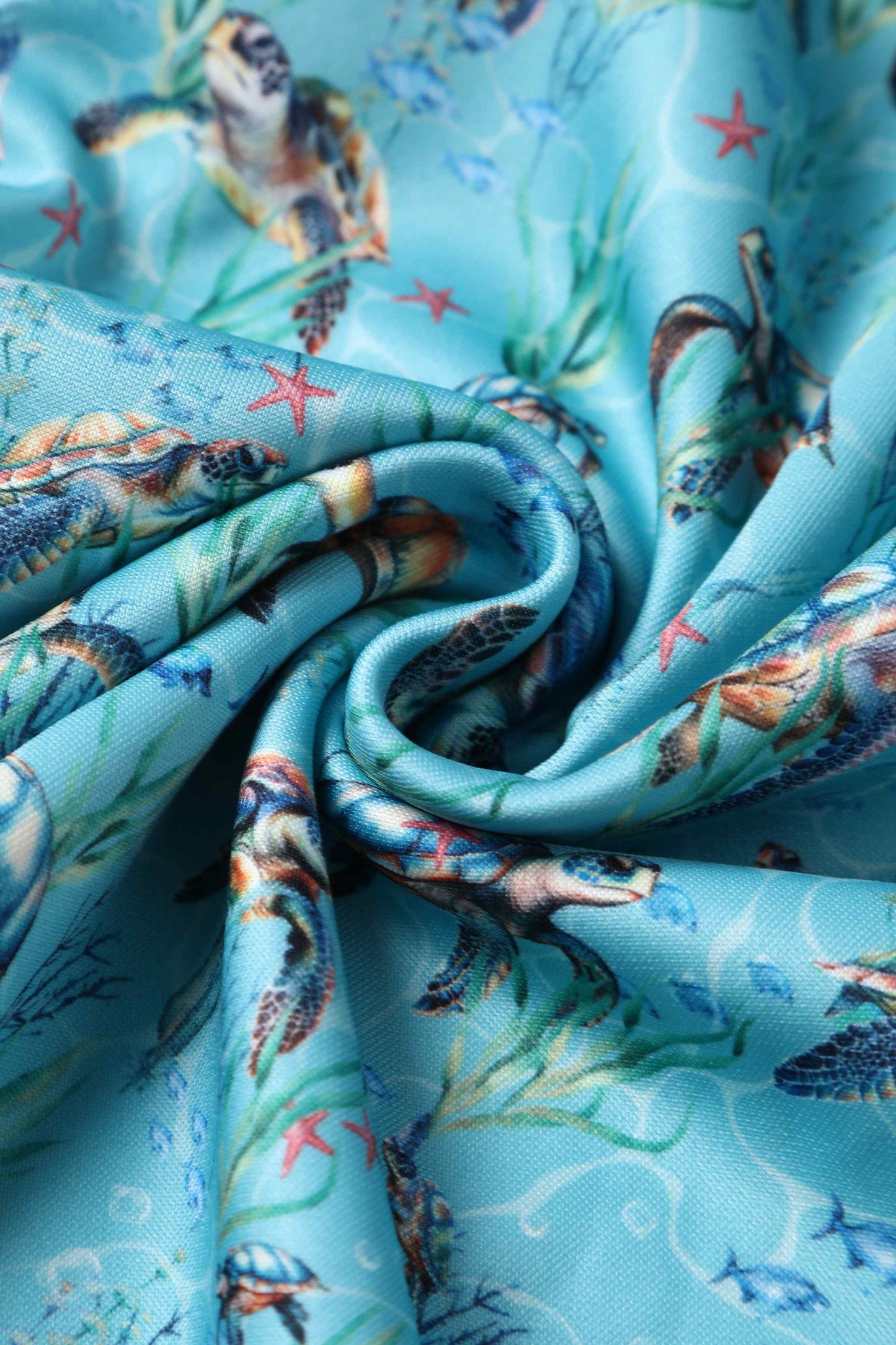 Amanda Aquamarine Turtle Print Flared Dress