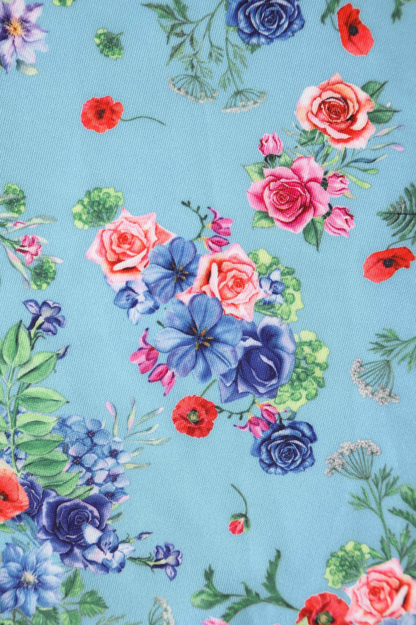 Lily Blue Hydrangea Off Shoulder Dress In Cotton