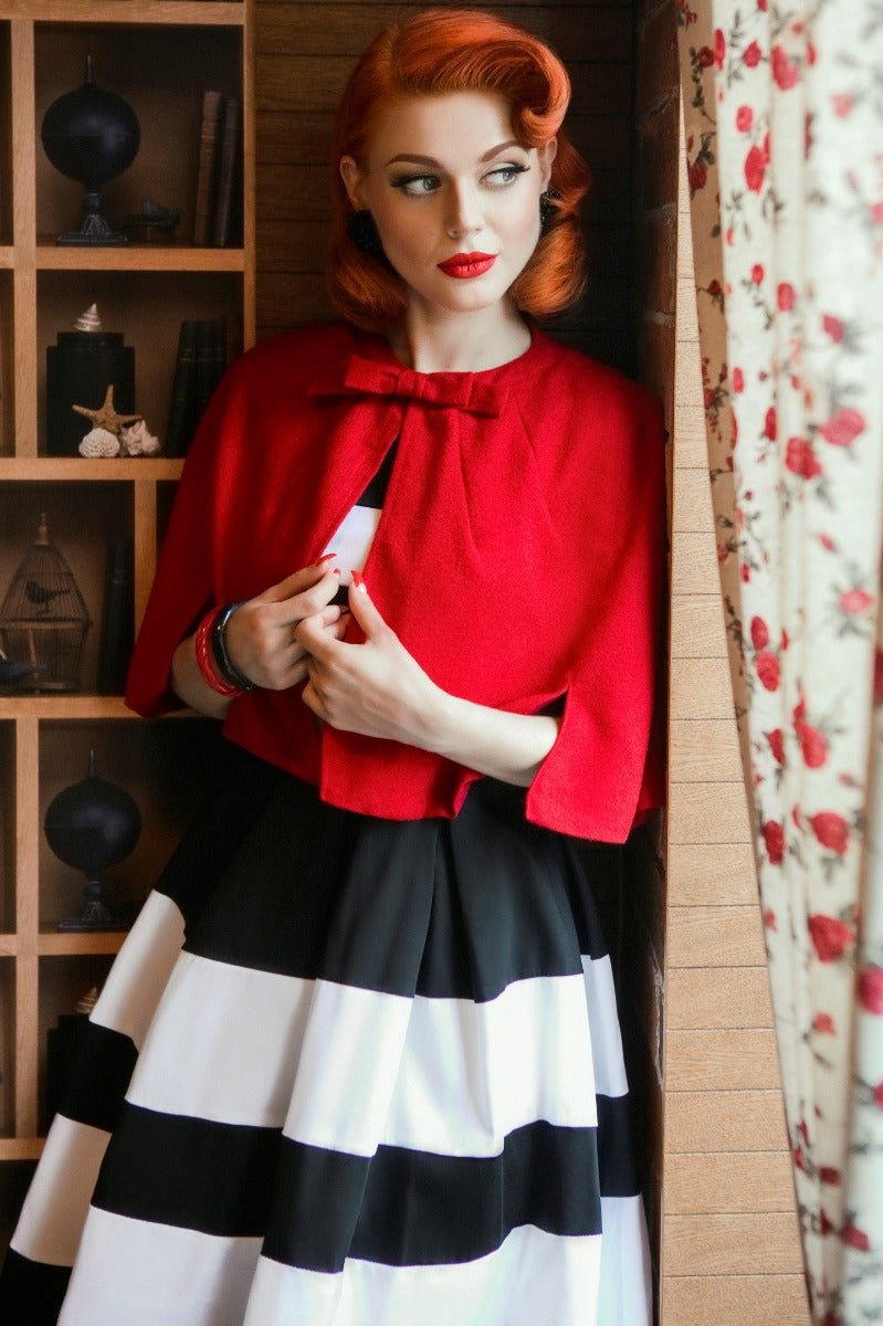 Aurora Striped Two Tone Dress in Black-White