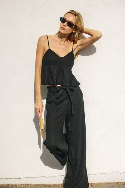 Zivah High Waist Wide Leg Pants Black
