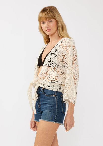 Tidal Wave Crochet Kimono Top