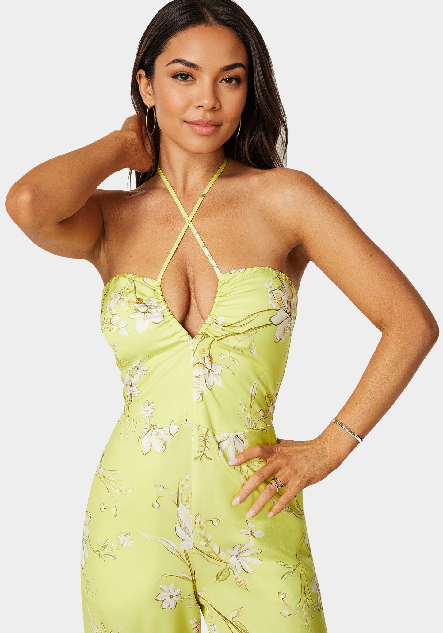 Plunging Cut Out Vneck Jumpsuit