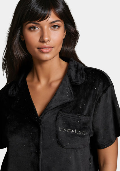 Mirror Paper Notch Short Sleeve Set
