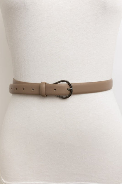 Tala Faux Leather Pear Metal Buckle Belt Taupe