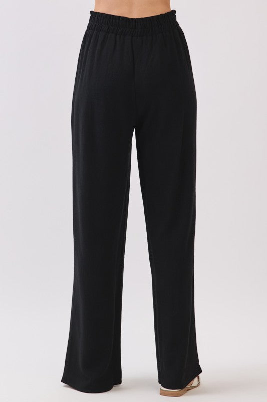 Astrid High Waist Wide Leg Pants Black