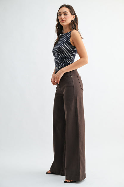 Waitlist 9/20 • Viola High Rise Wide Leg Jeans Dark Brown