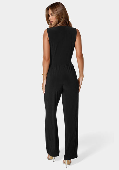 Jersey Wrap Tie Jumpsuit