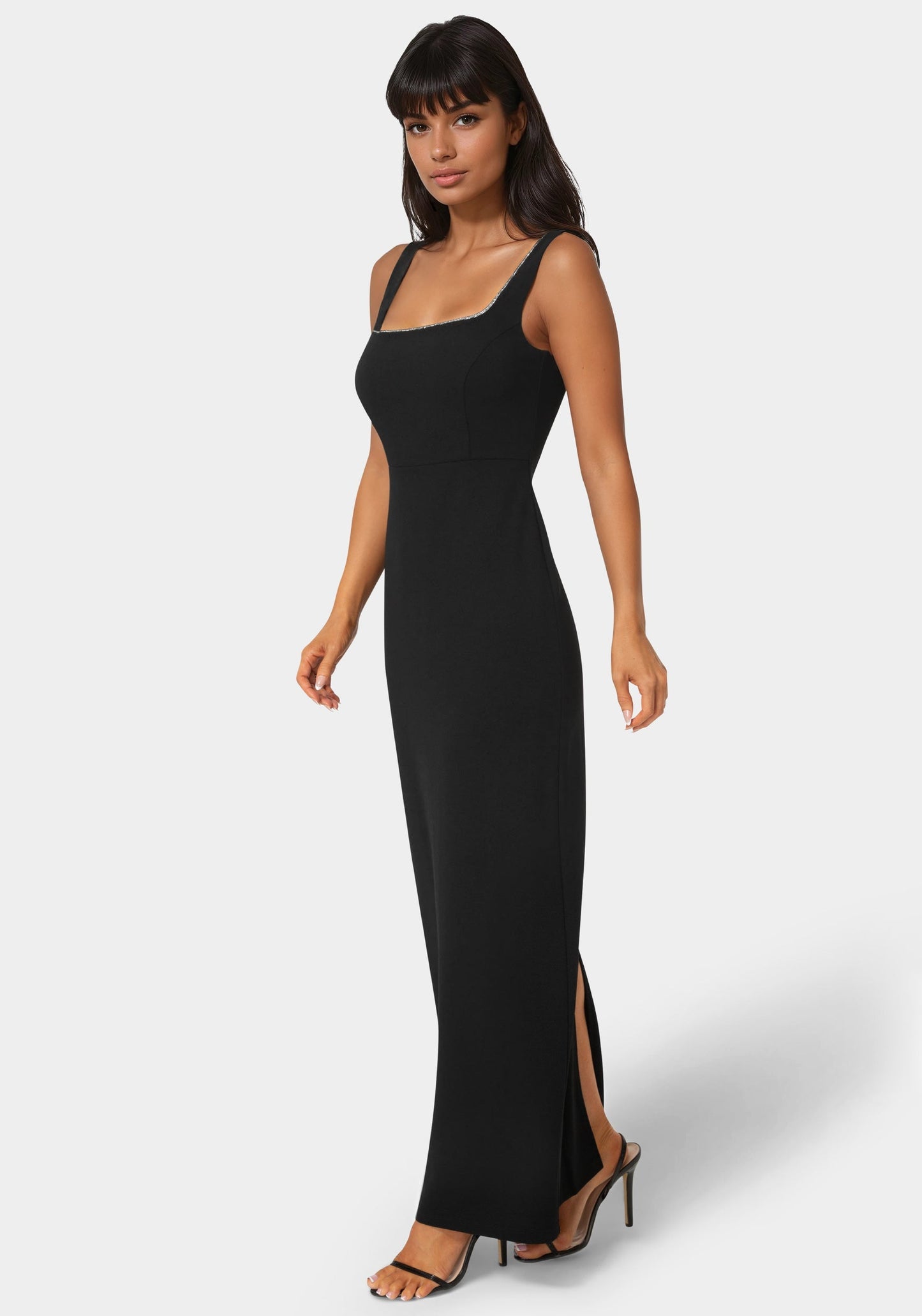 Square Neck Maxi Dress with Rhinestone
