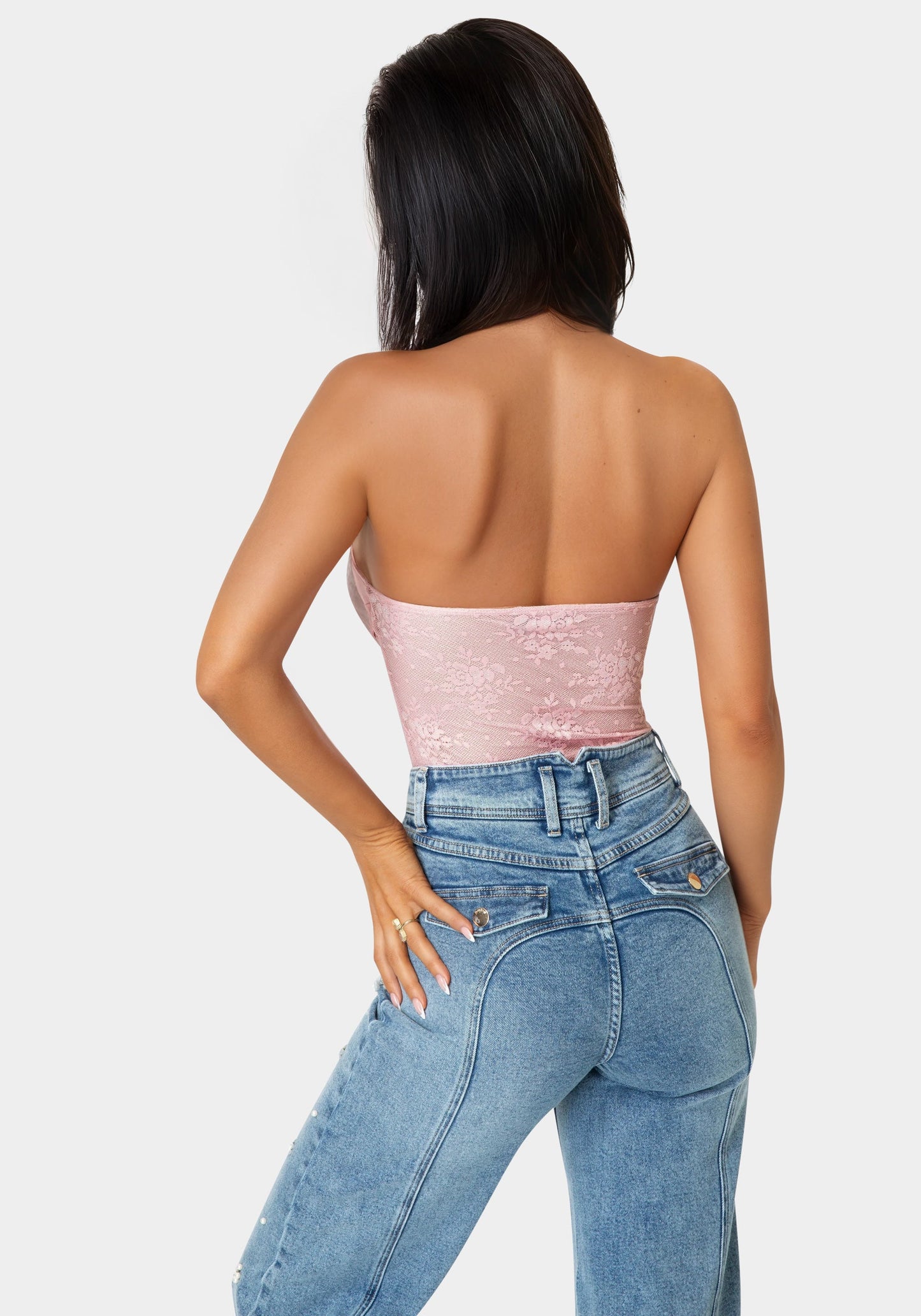 Chest Bow Halter Lace Bodysuit