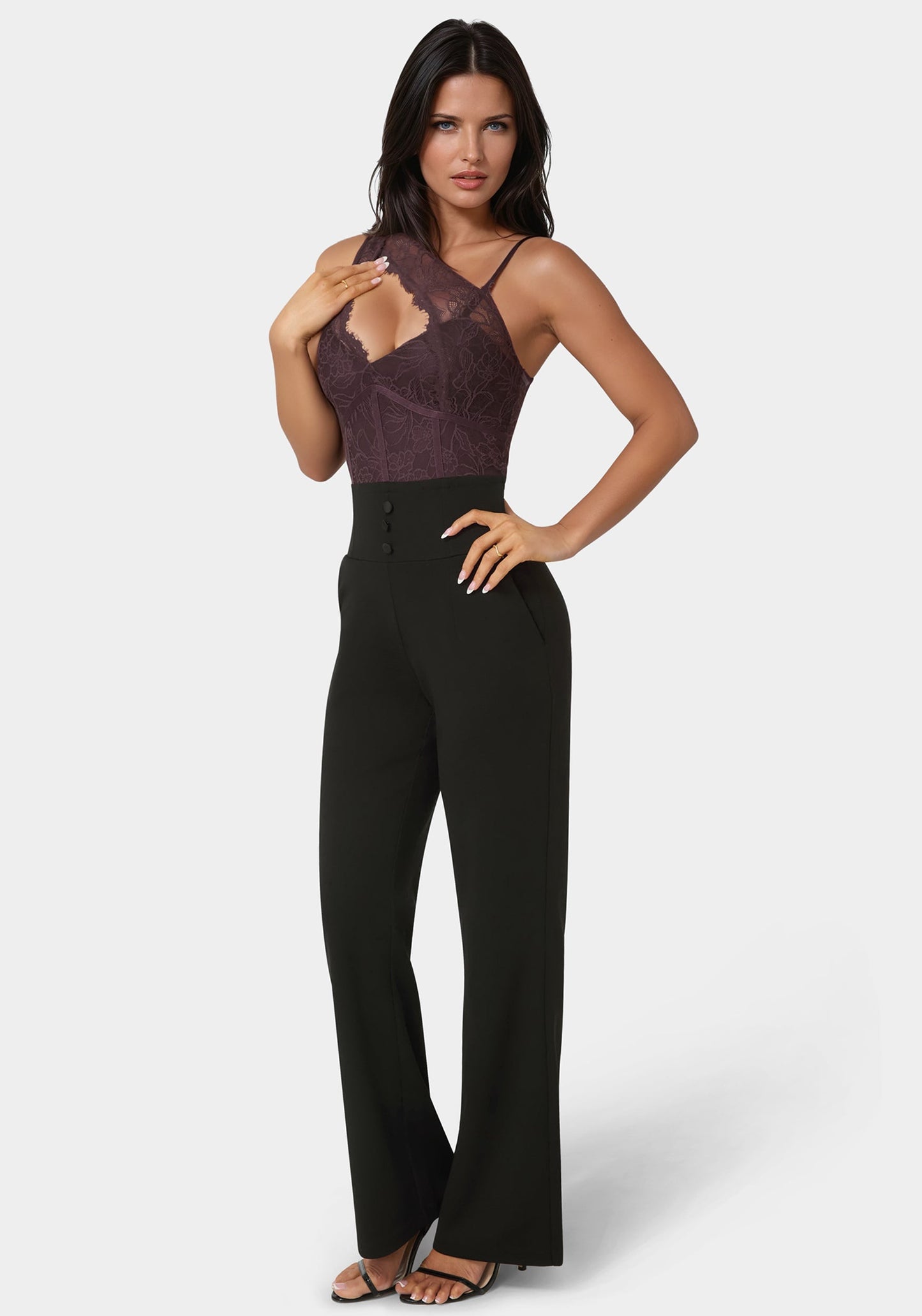 Asymmetric Fooler Lace Jumpsuit