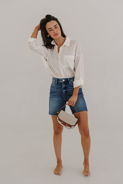 Saskia Long Sleeve Button Down Top White