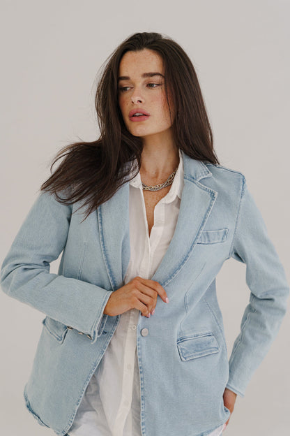 Saskia Long Sleeve Button Down Top White