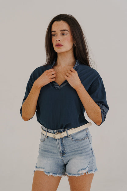 Lioran High Rise Frayed Hem Distressed Denim Shorts Light Wash
