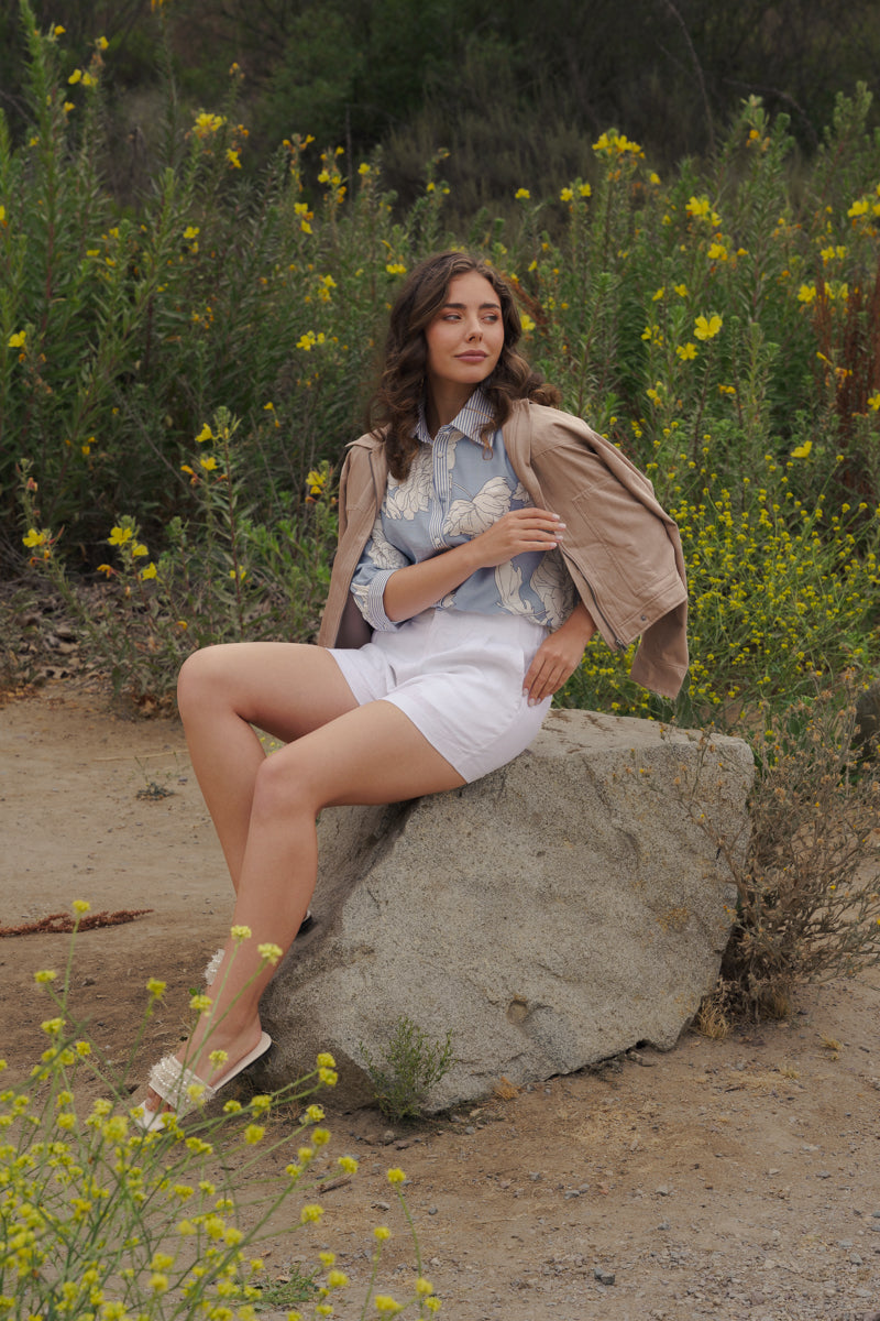 Molly Long Sleeve Faux Suede Jacket Taupe