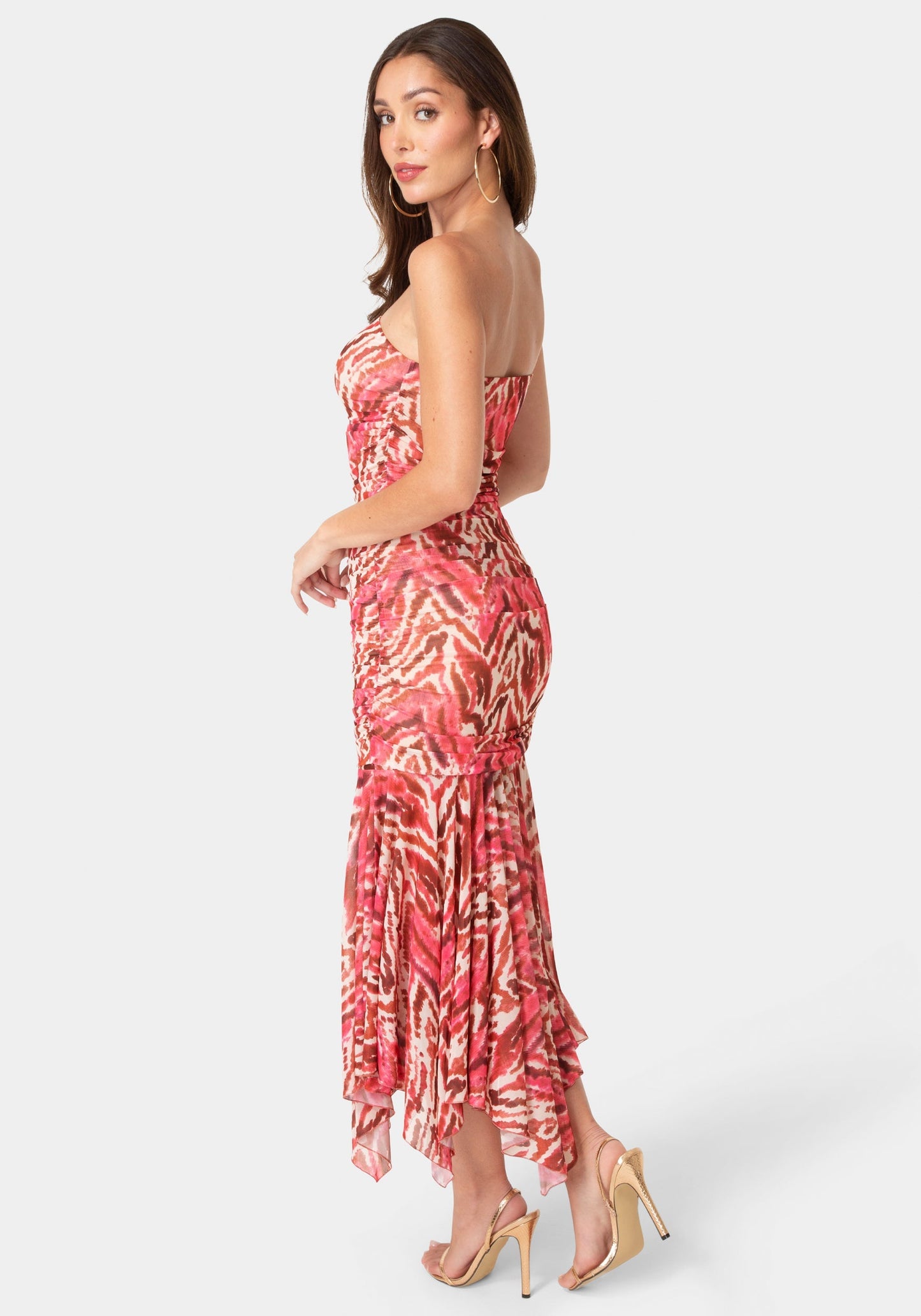 Powermesh Strapless Hanky Dress