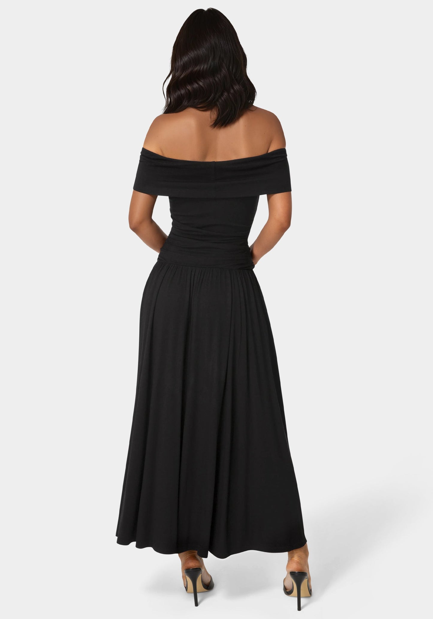 Off the Shoulder Drop Waist Maxi Dress