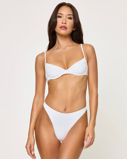 Leilani Bikini Bottom - Eyelet White