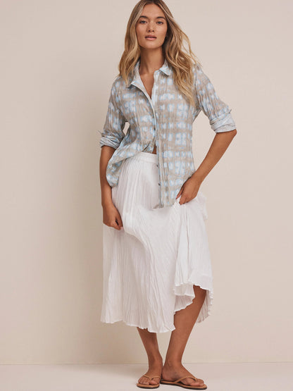 nz by NIC+ZOE Shibori Core Cotton Crinkle Shirt