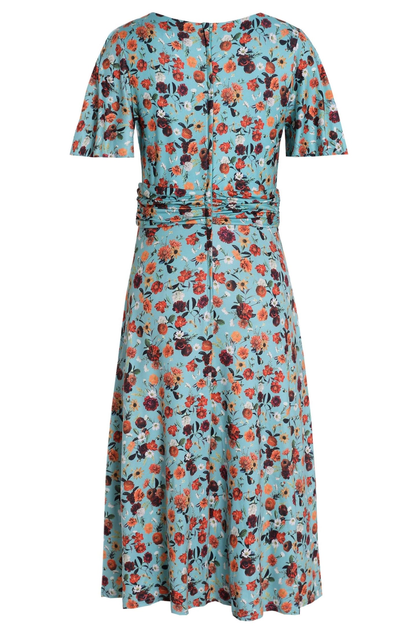 Donna Light Blue Carnation Tea Dress