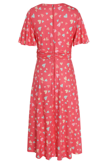 Donna Coral Heart Casual Dress