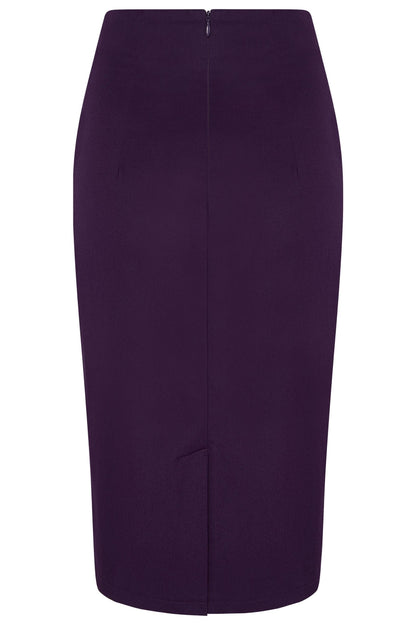 Falda Chic Pencil Plain Skirt in Purple