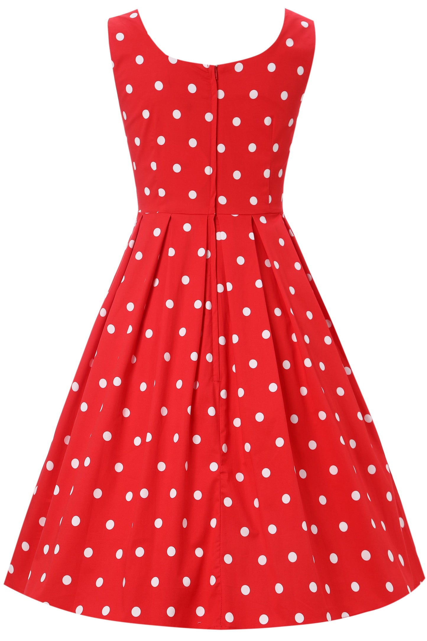 Amanda Polka Dot Swing Dress In Red & White