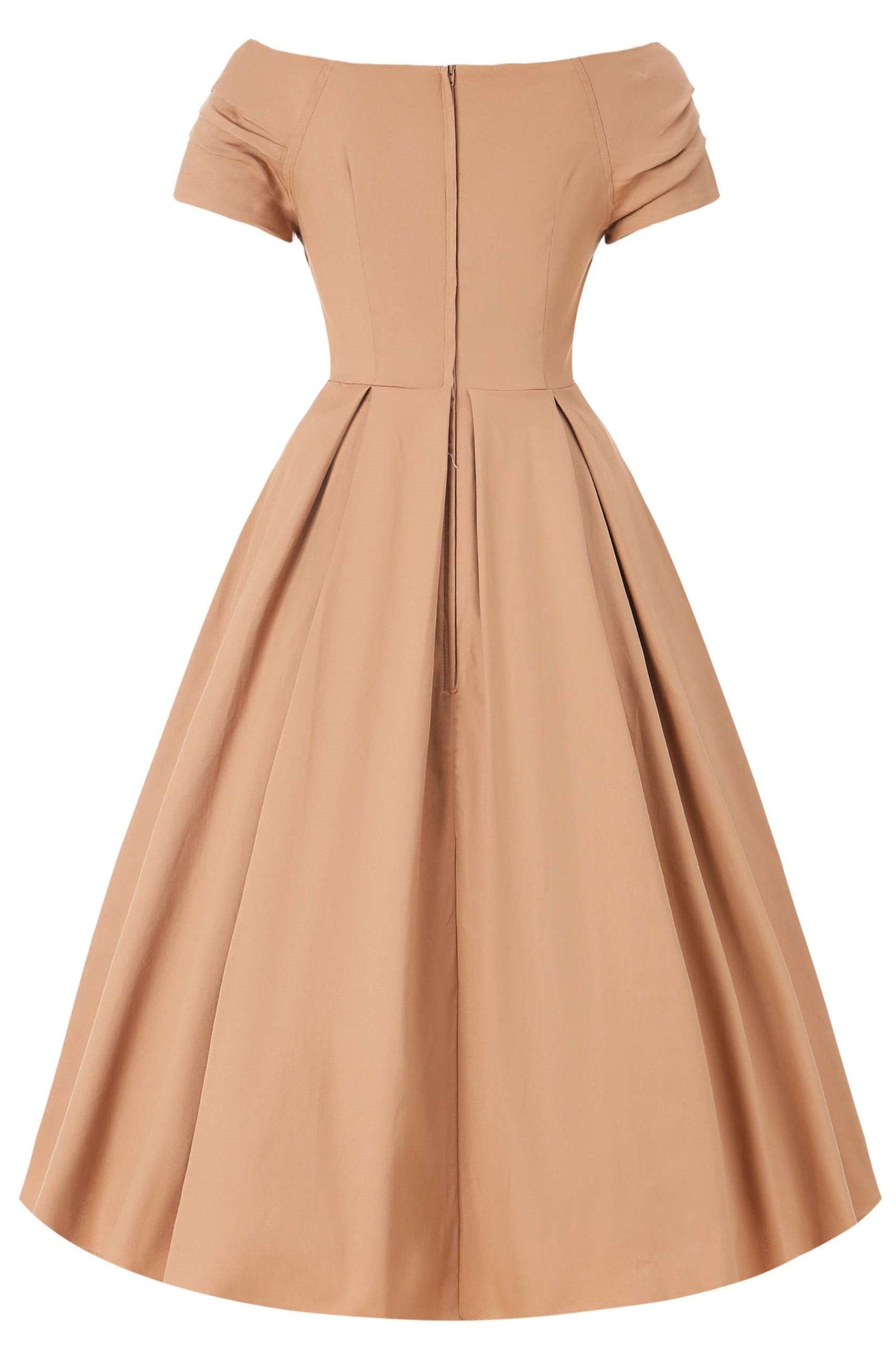 Lily Khaki Cream Off Shoulder Dress