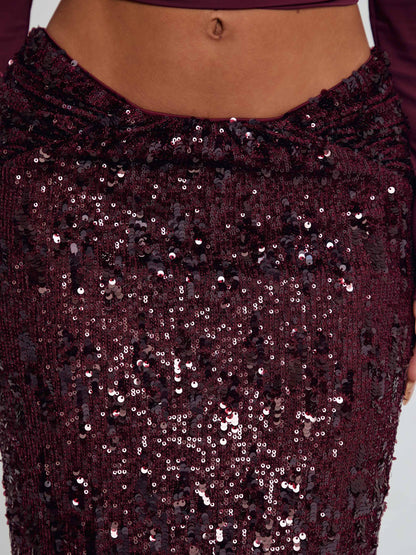 Isle Maxi Skirt Burgundy