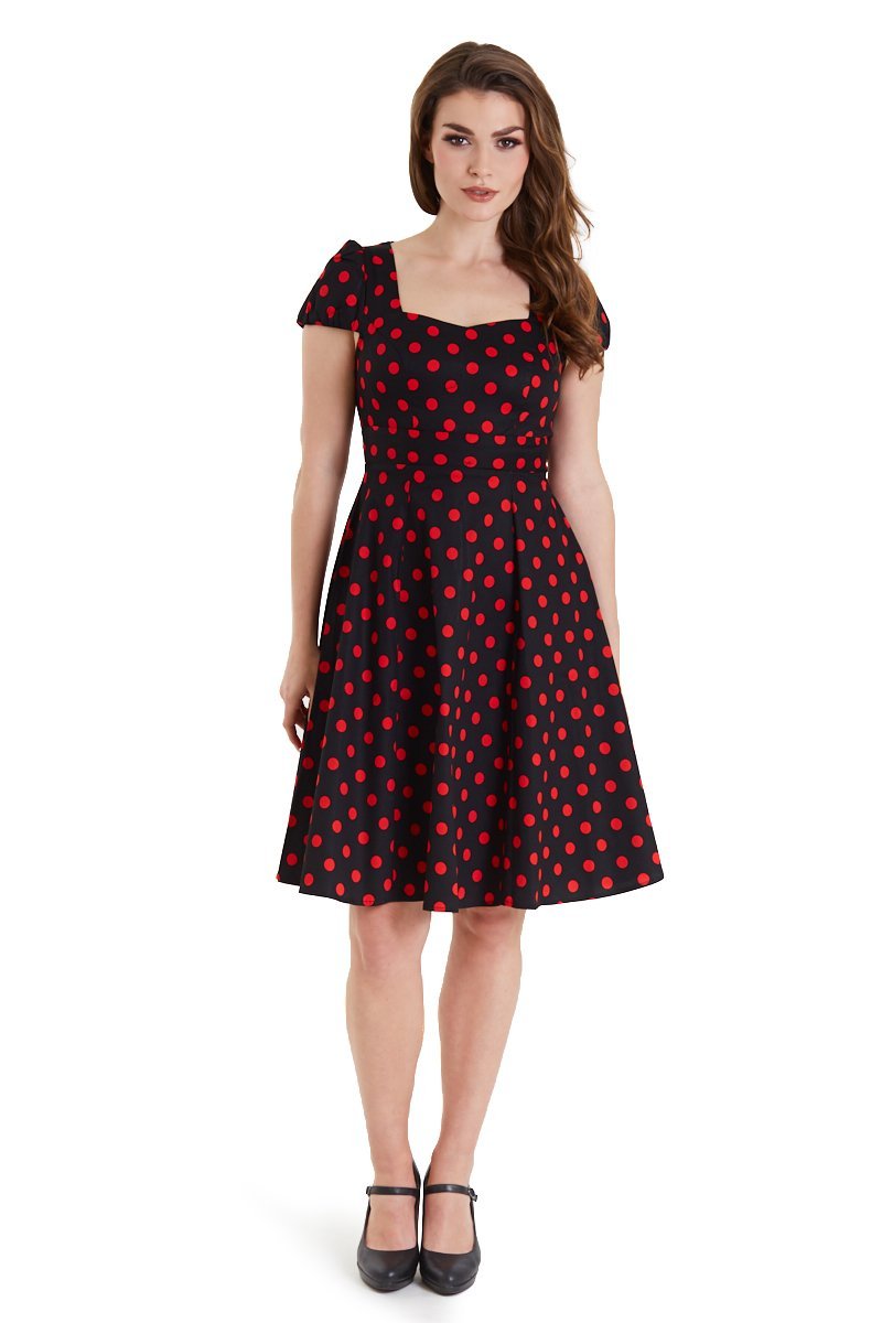 Claudia Black & Red Polka Dot Dress