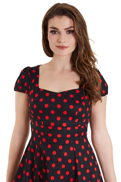 Claudia Black & Red Polka Dot Dress