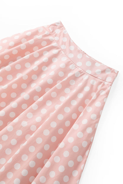 Maisie Light Pink Polka Dot Full Circle Midi Skirt