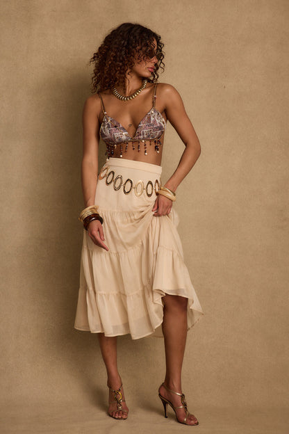 Elara Mocha Beaded Bra Top