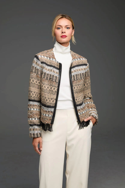 Gold Label Knit Weaving Trimmed Jacket