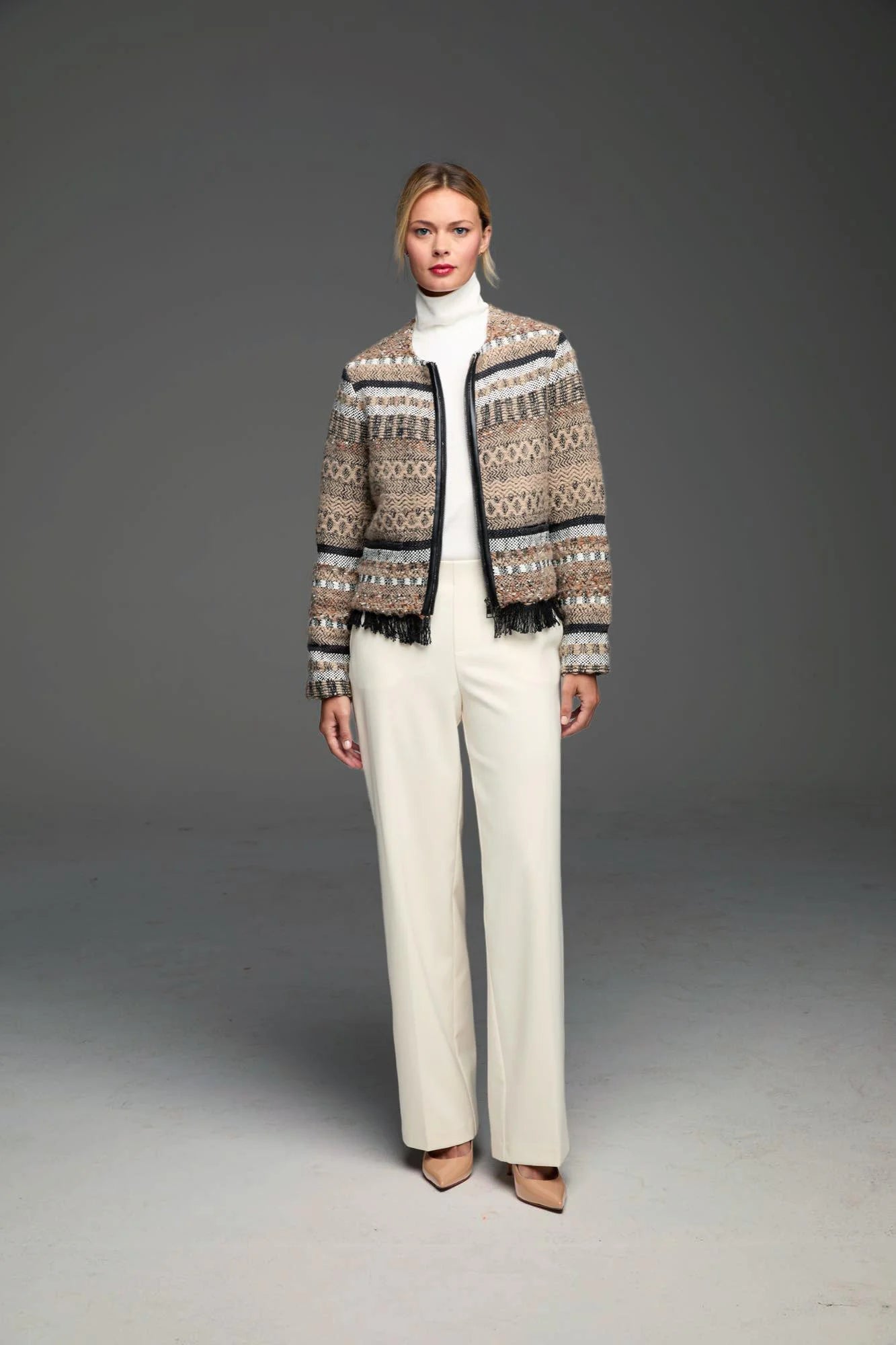 Gold Label Knit Weaving Trimmed Jacket