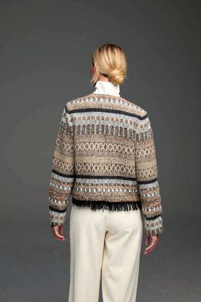 Gold Label Knit Weaving Trimmed Jacket