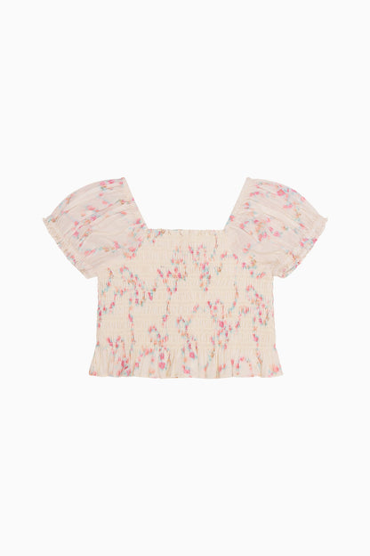 Girls Fabielle Luna Rosa Fleur Top - MAGNOLIA