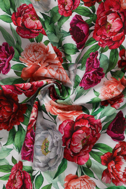 Lily White Peony Off Shoulder Dress