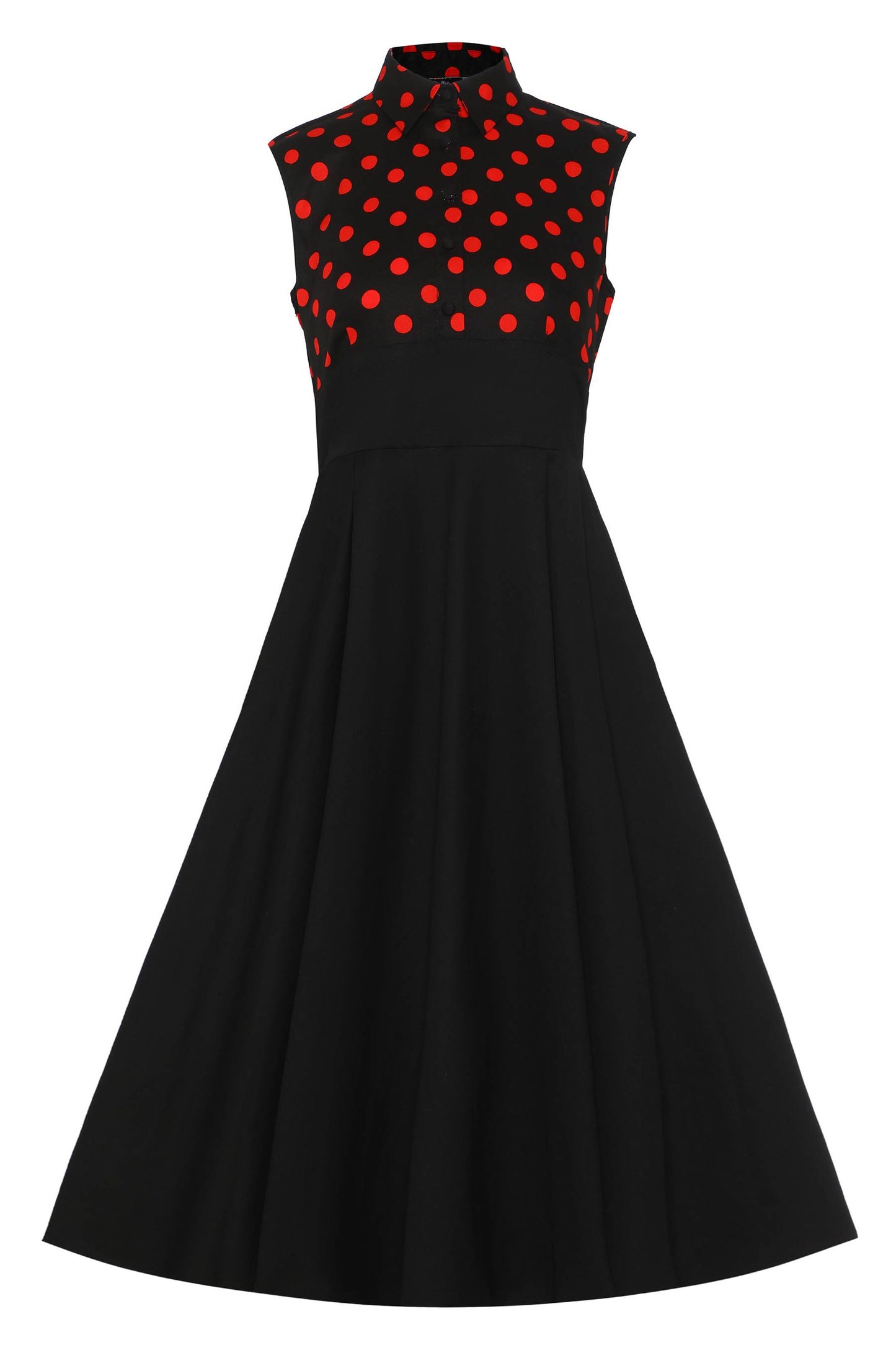 Lisa Polka Dot Shirt Dress in Black and Red