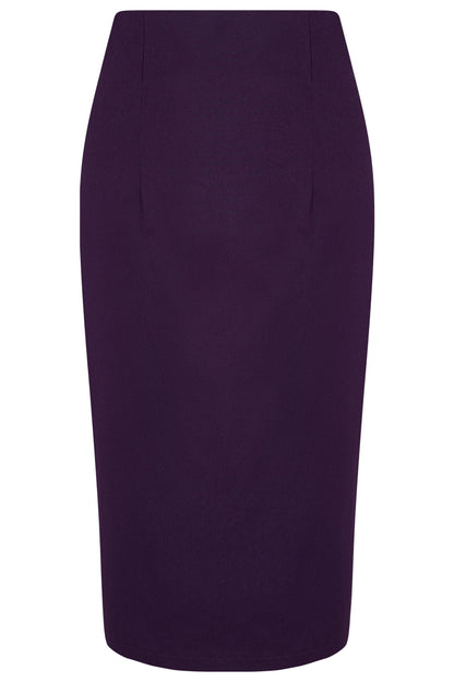 Falda Chic Pencil Plain Skirt in Purple