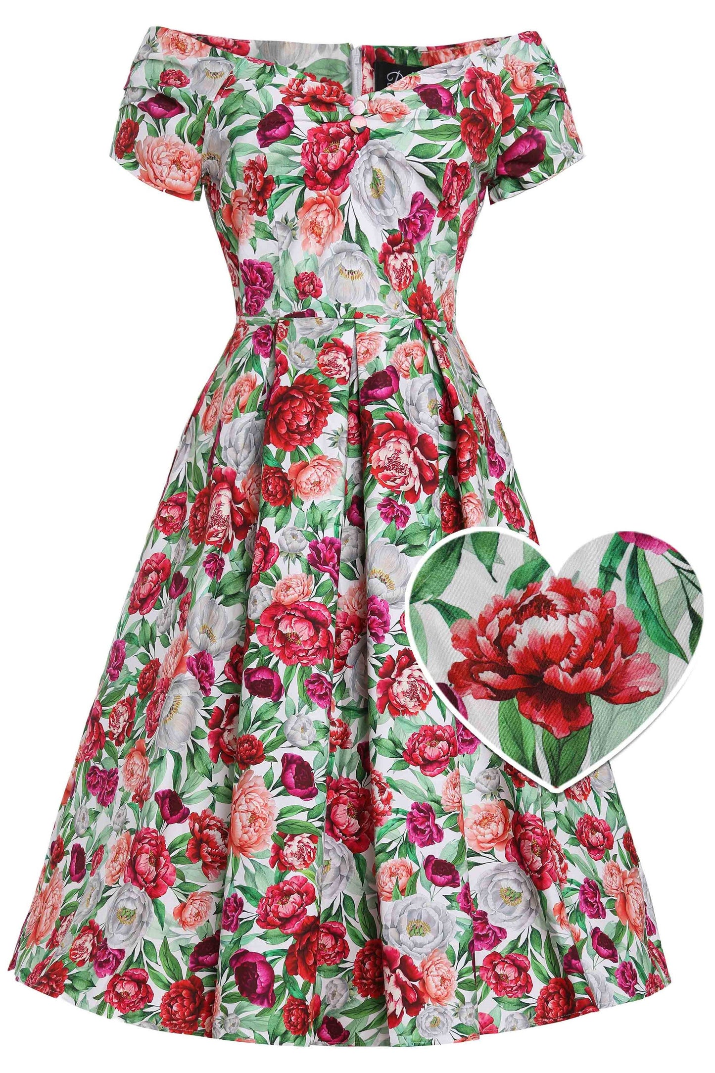 Lily White Peony Off Shoulder Dress