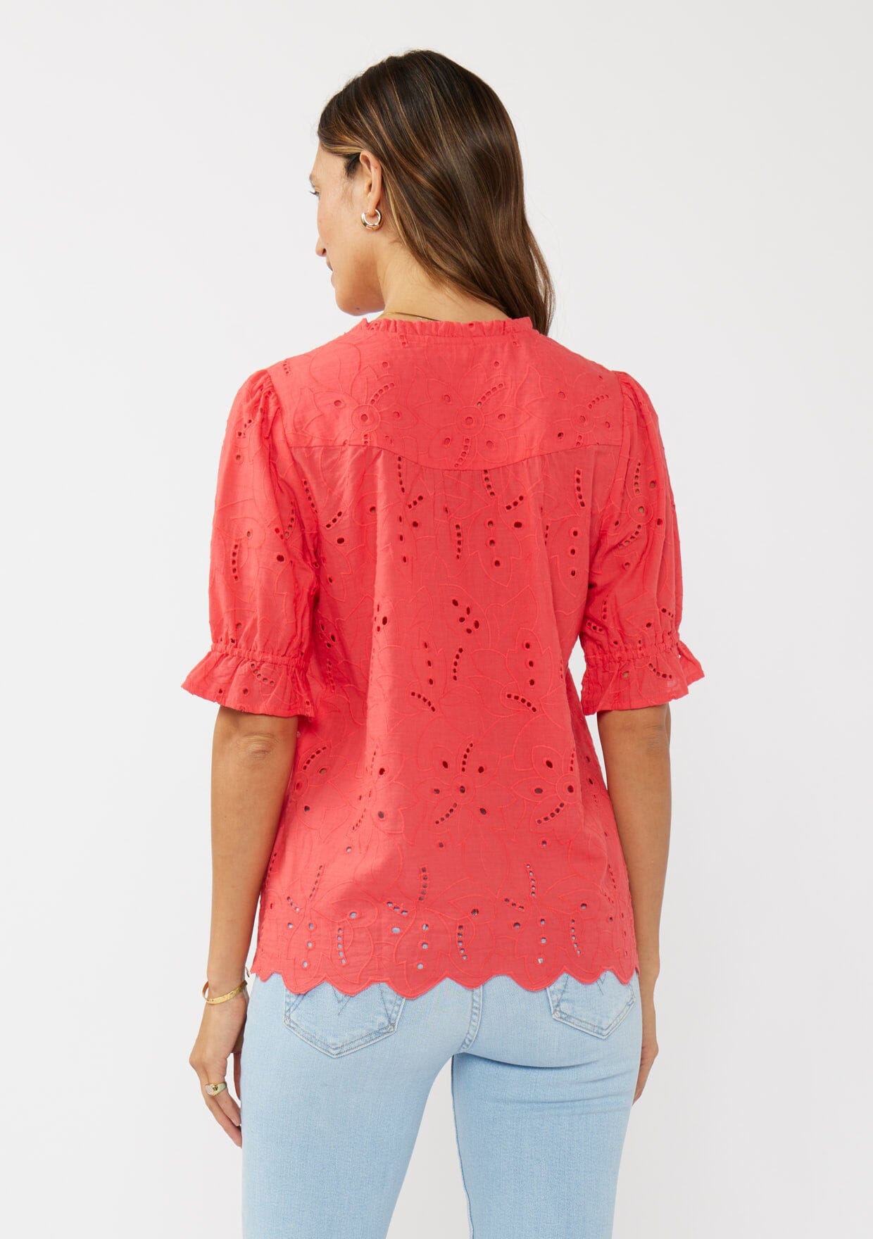 Sweetpea Eyelet Button Up Blouse