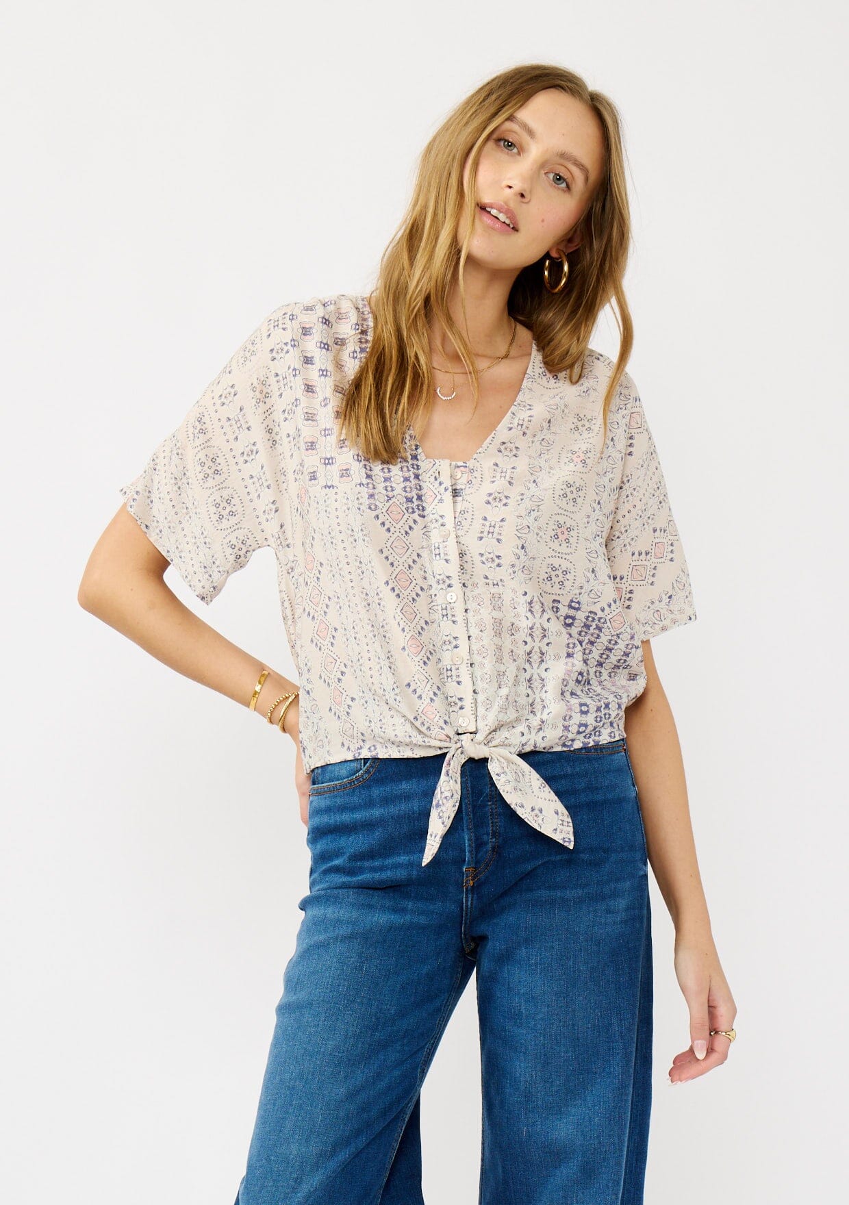 Lunara Tie Front Top