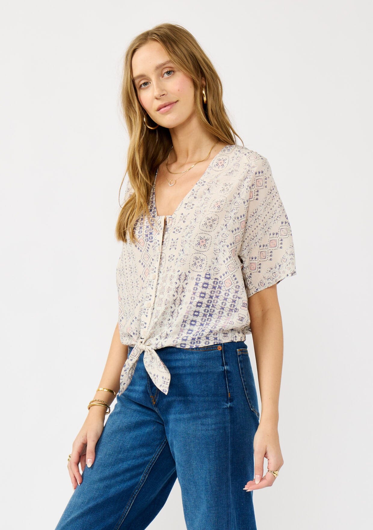 Lunara Tie Front Top