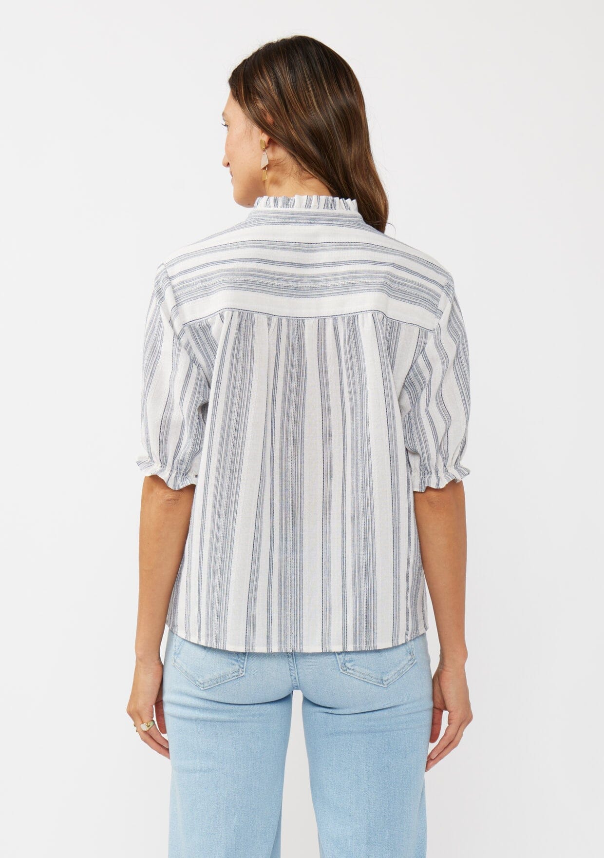 Fiora Striped Puff Sleeve Top