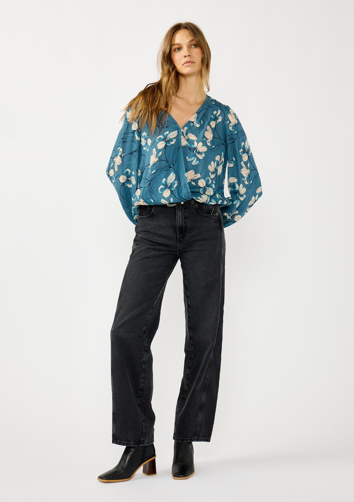 Trailing Blossom Surplice Top