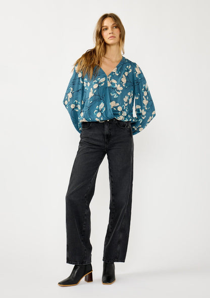 Trailing Blossom Surplice Top